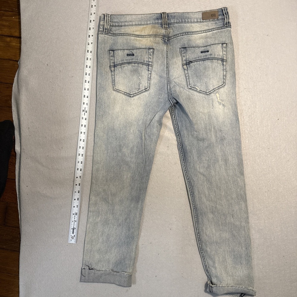 RSQ Jeans Men 32x28London Skinny Blue Zip Fly Mid Rise Straight Modern Casual‎ - Picture 6 of 6